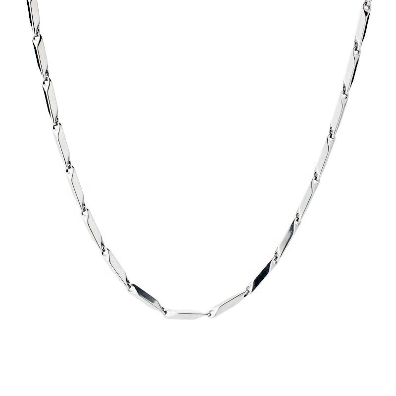 Ziming Men's Melon Seeds Bamboo Joint Titanium Steel Necklace