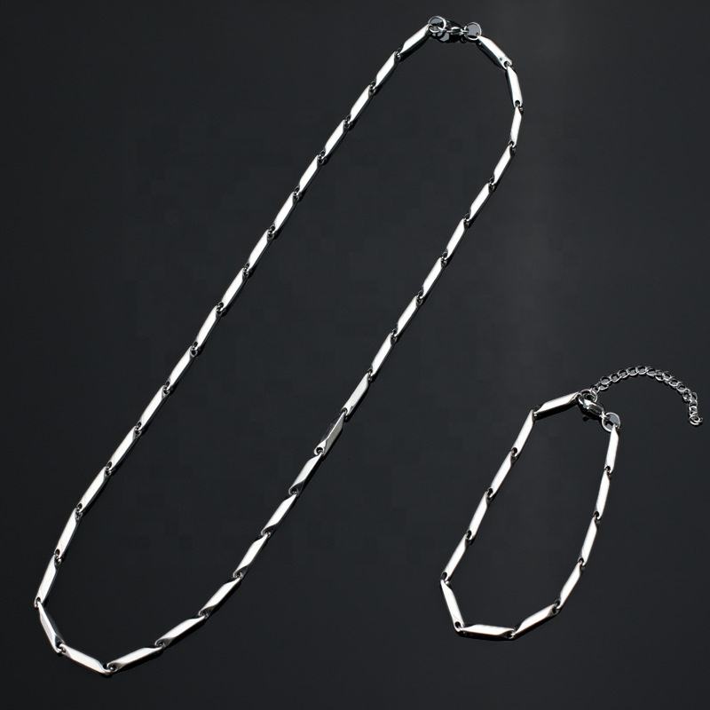 Ziming Men's Melon Seeds Bamboo Joint Titanium Steel Necklace