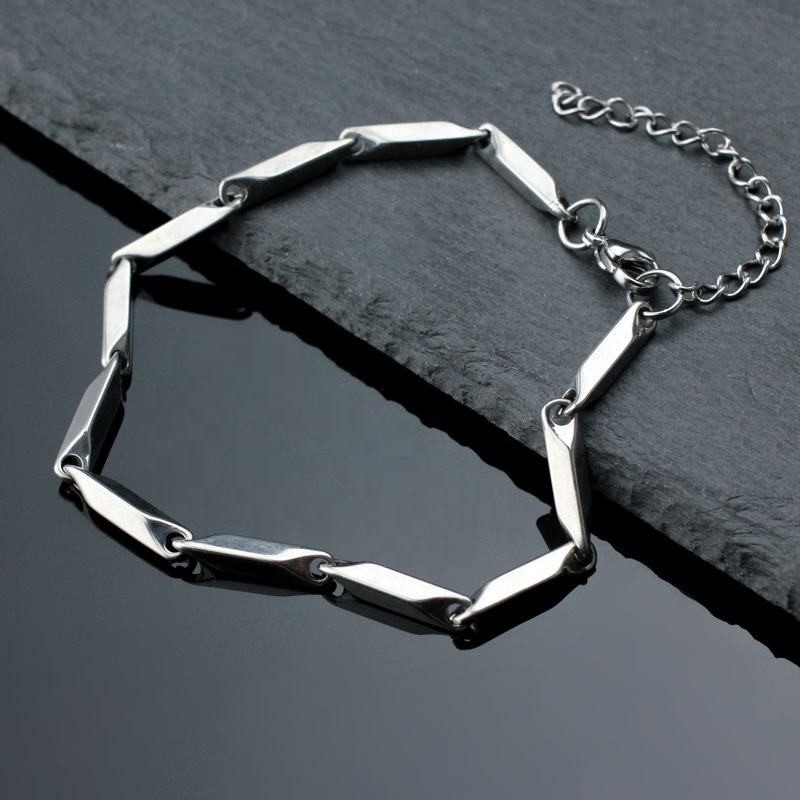 Ziming Men's Melon Seeds Bamboo Joint Titanium Steel Necklace