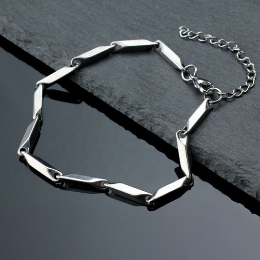 Ziming Men's Melon Seeds Bamboo Joint Titanium Steel Necklace