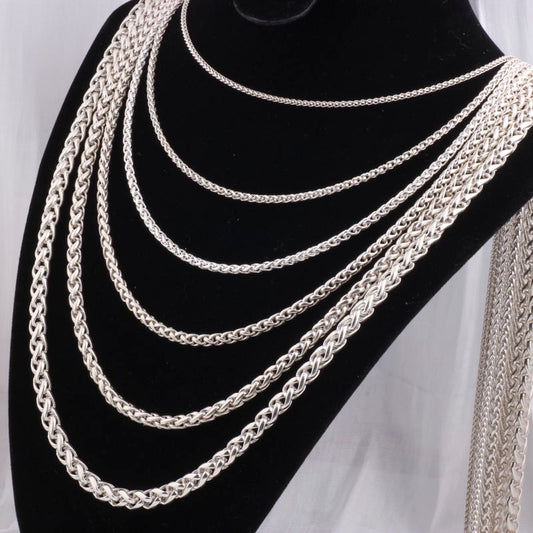 Silver Wheat Chain for DIY Unisex Necklace Bracelet