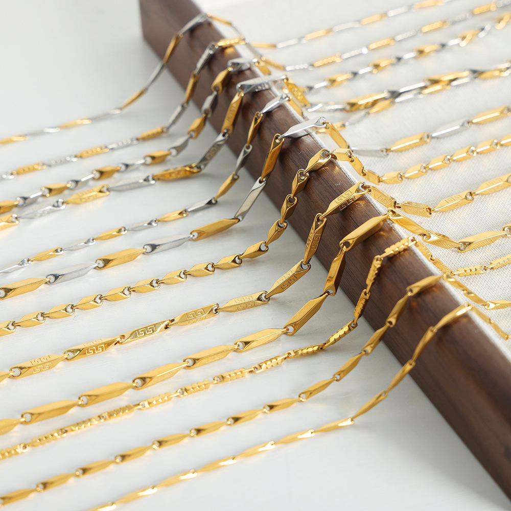 Chic Minimalist Waterproof Melon Seed Chain Mix Color Choker Necklace