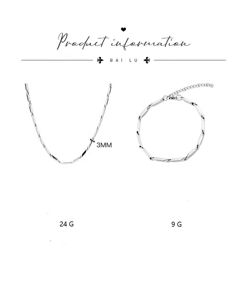 Ziming Men's Melon Seeds Bamboo Joint Titanium Steel Necklace