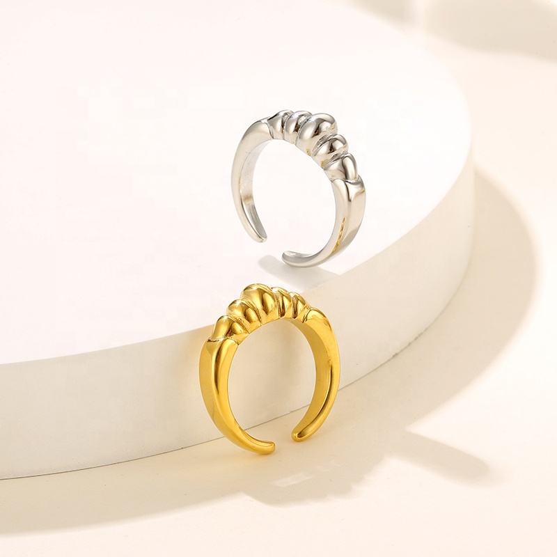 Aretas European and American 316l Stainless Steel Gold-Plated Statement Ring Headband