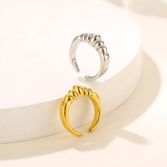 Aretas European and American 316l Stainless Steel Gold-Plated Statement Ring Headband