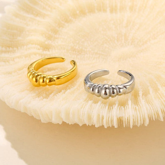 Aretas European and American 316l Stainless Steel Gold-Plated Statement Ring Headband