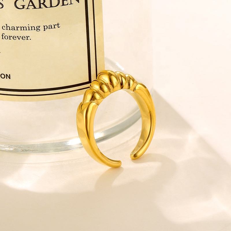 Aretas European and American 316l Stainless Steel Gold-Plated Statement Ring Headband