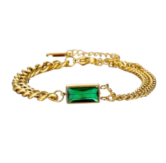 fashionable square emerald green Bracelet